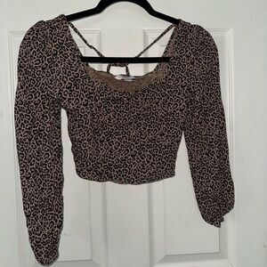American eagle long sleeve cheetah print top in size XS